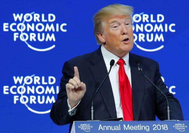 Trump Warns Davos on Unfair Trade, Says U.S. ‘Open for Business’